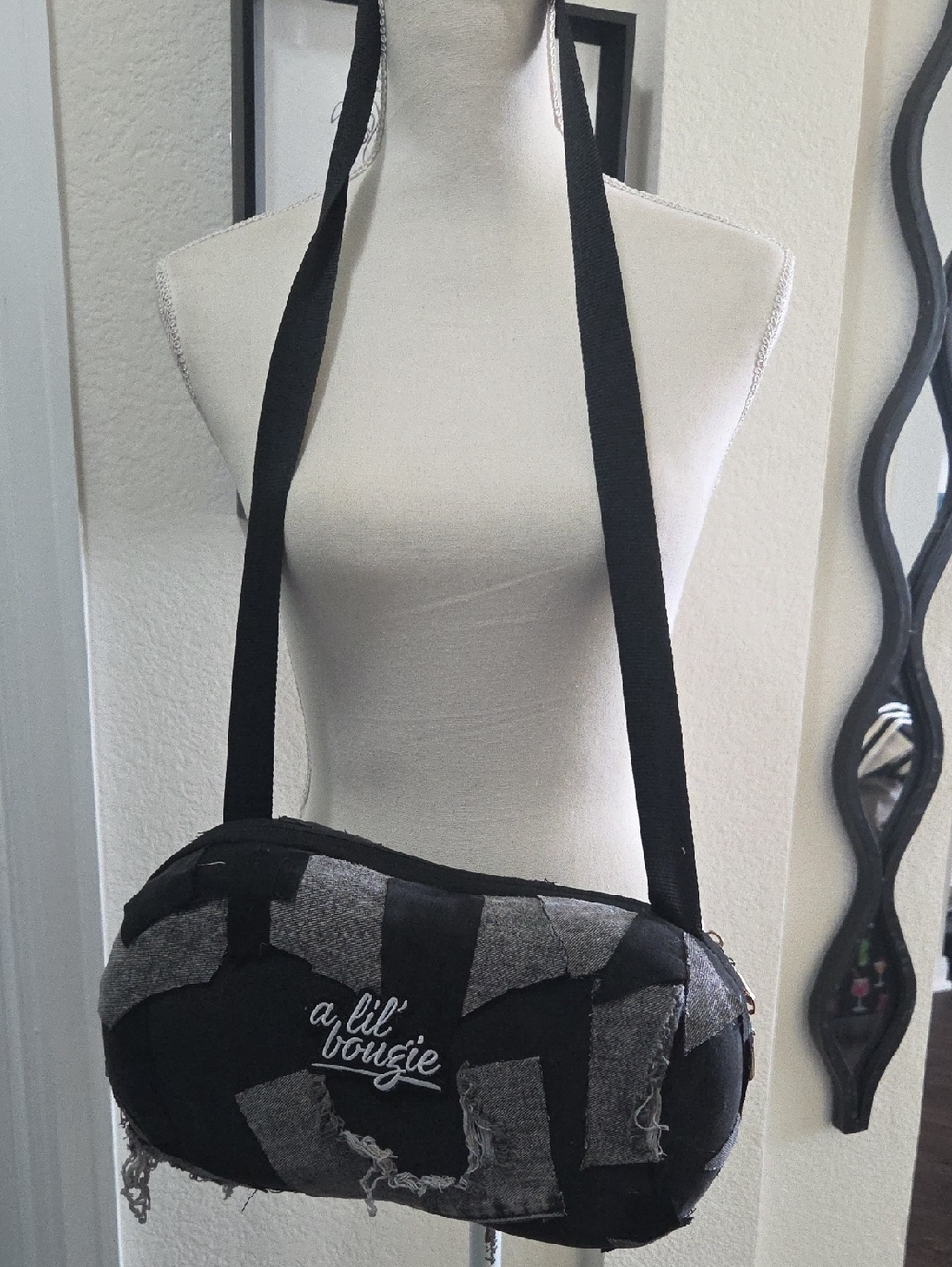 Black and Gray Crossbody Bag